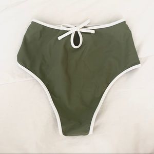 Aerie high waisted bikini swim bottoms in green